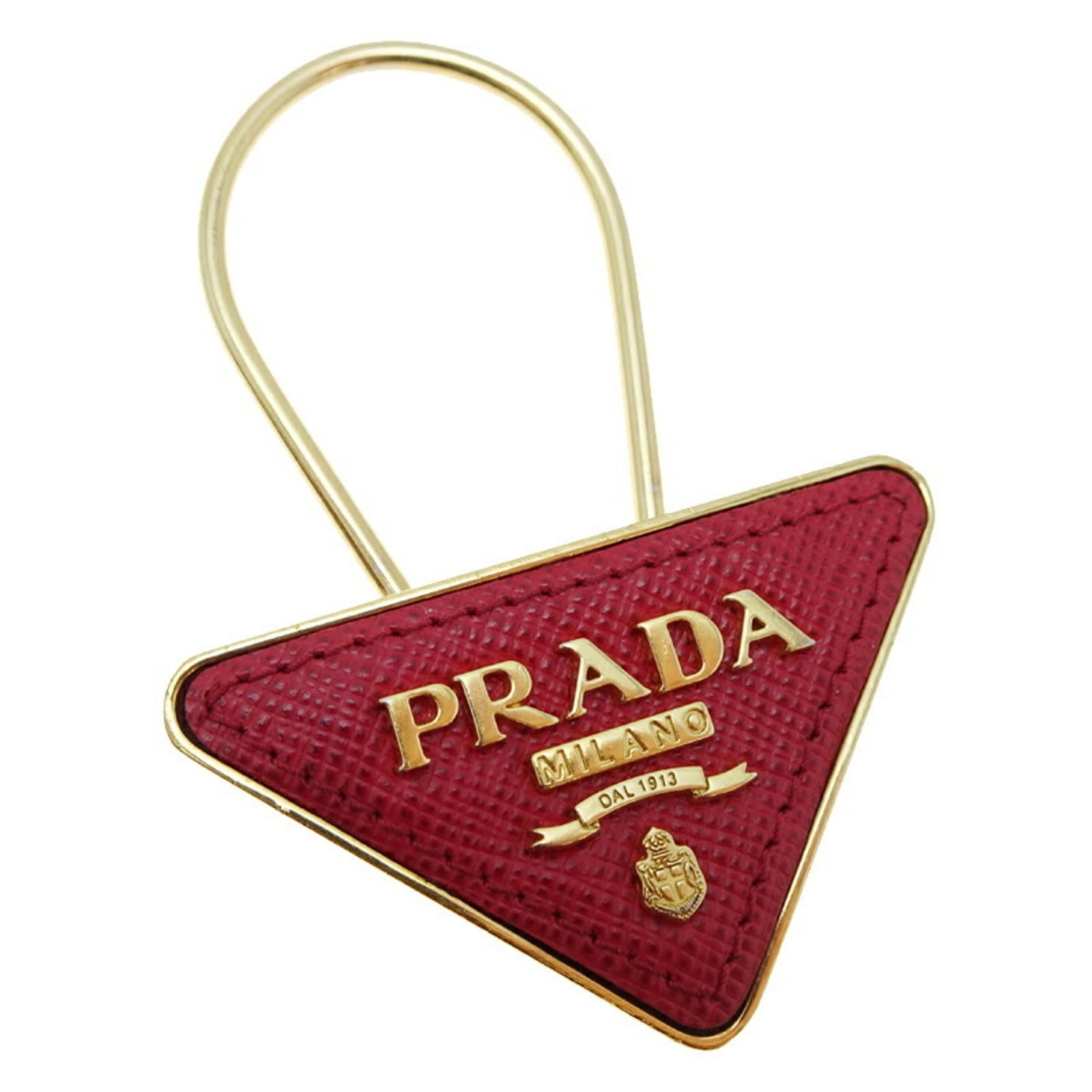 Prada Handbag Charm Leather Metal: Prada Handbag Charm Leather Metal Red Prada Handbag Charm Leather Metal. Made from high-quality leather and metal, this charm measures 75.00mm x 53.00mm / 2.95'' x 2.09''. Comes in a box. Item Specifi