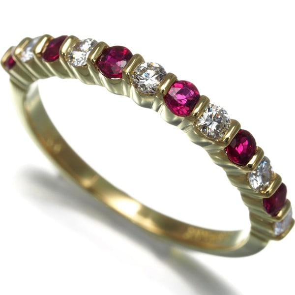 Diamond Ruby Ring Gold 750 Yellow 18K Us5.25-5.5 Tiffany Co. (1 of 5)