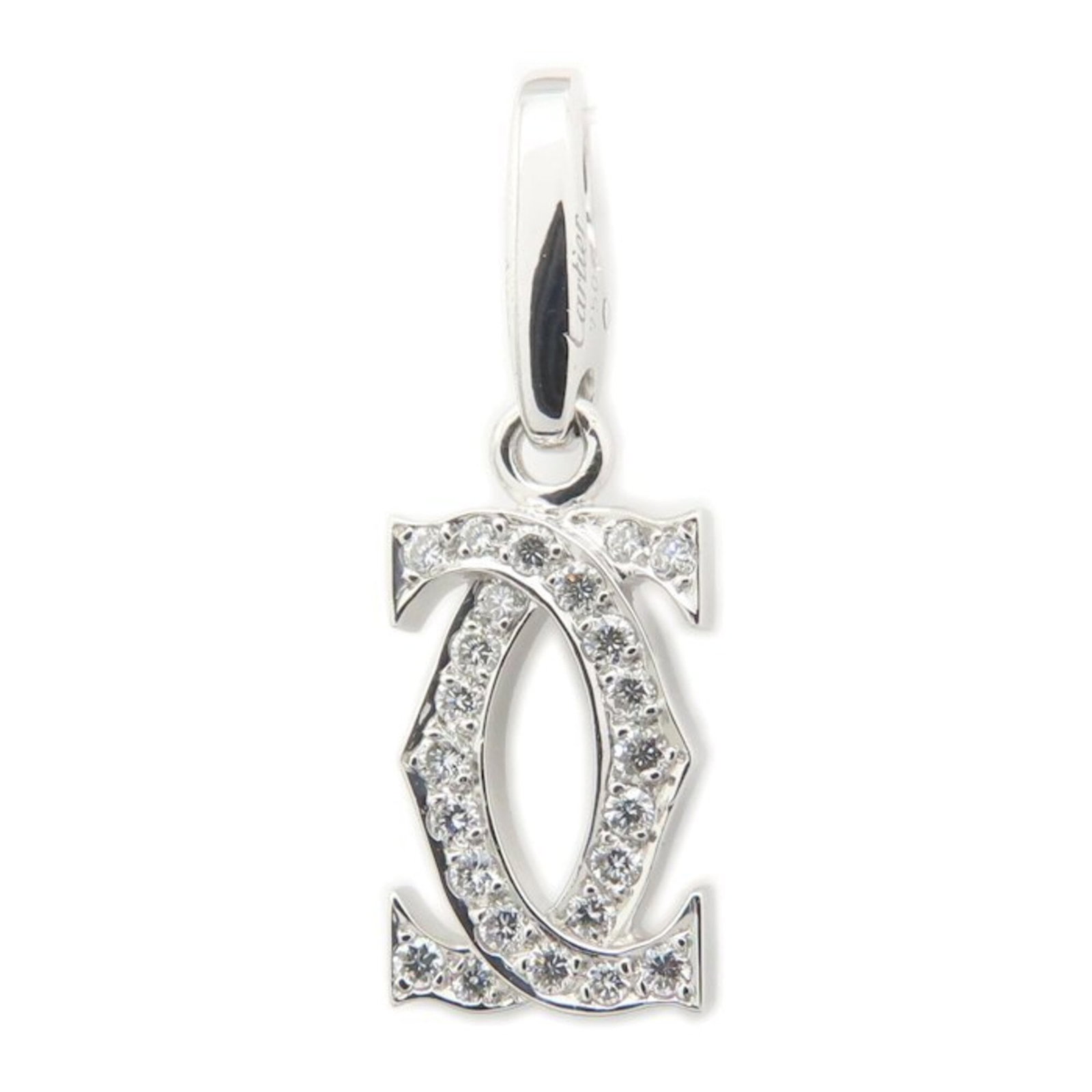 Diamond Charm Pendant Top Women's 295448 by Cartier: Diamond Charm Pendant Top Women's 295448 by Cartier Cartier's Diamond Charm Pendant is a stunning piece featuring a 2.4g diamond set in white gold (18K). The pendant measures 25.8mm x 8.7mm and