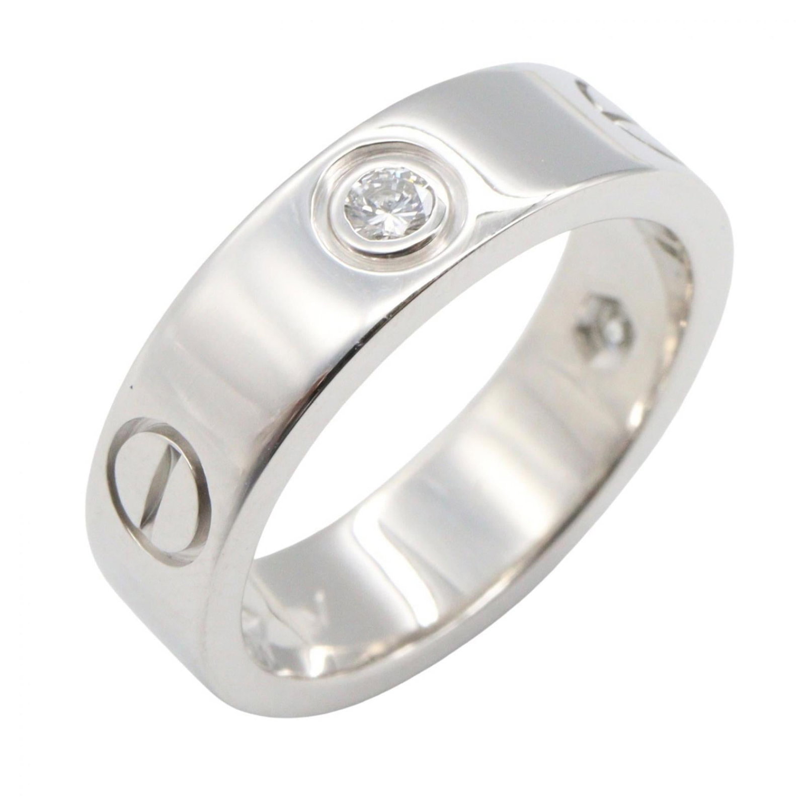 Cartier Band Ring White Gold (18K): Cartier Band Ring White Gold (18K) Cartier Band Ring White Gold (18K) features a clear, silver band made from high-quality white gold (18K), providing a sleek and sophisticated look. This women's ring