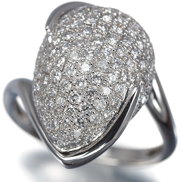 Diamond 1.31Ct Paved Ring 18K 750 White Gold (1 of 4)