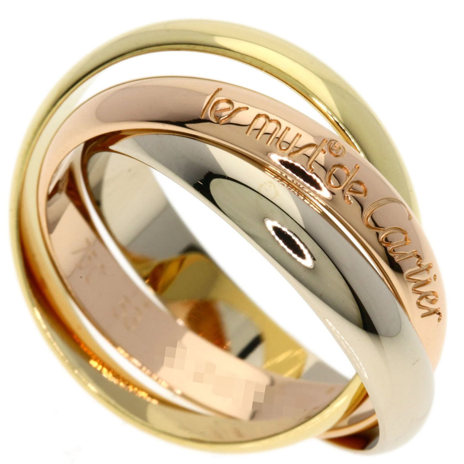 Pink Gold 18K Cartier Band Ring Yellow White: Pink Gold 18K Cartier Band Ring Yellow White Pink Gold 18K Cartier Band Ring Yellow White - A stunning piece featuring pink gold (18K), white gold (18K), and yellow gold (18K) in a sleek band ring des