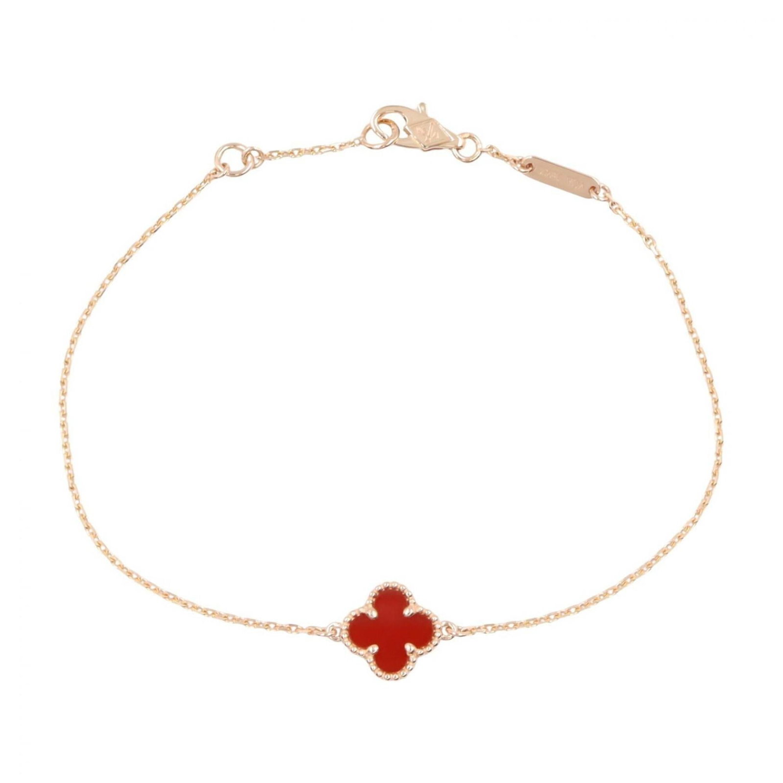 Pink Gold 18K Charm Van Cleef Arpels: Pink Gold 18K Charm Van Cleef Arpels Pink Gold 18K Charm Van Cleef Arpels - A delicate and elegant charm bracelet crafted from high-quality pink gold, measuring approximately 15.5-17cm in length.
