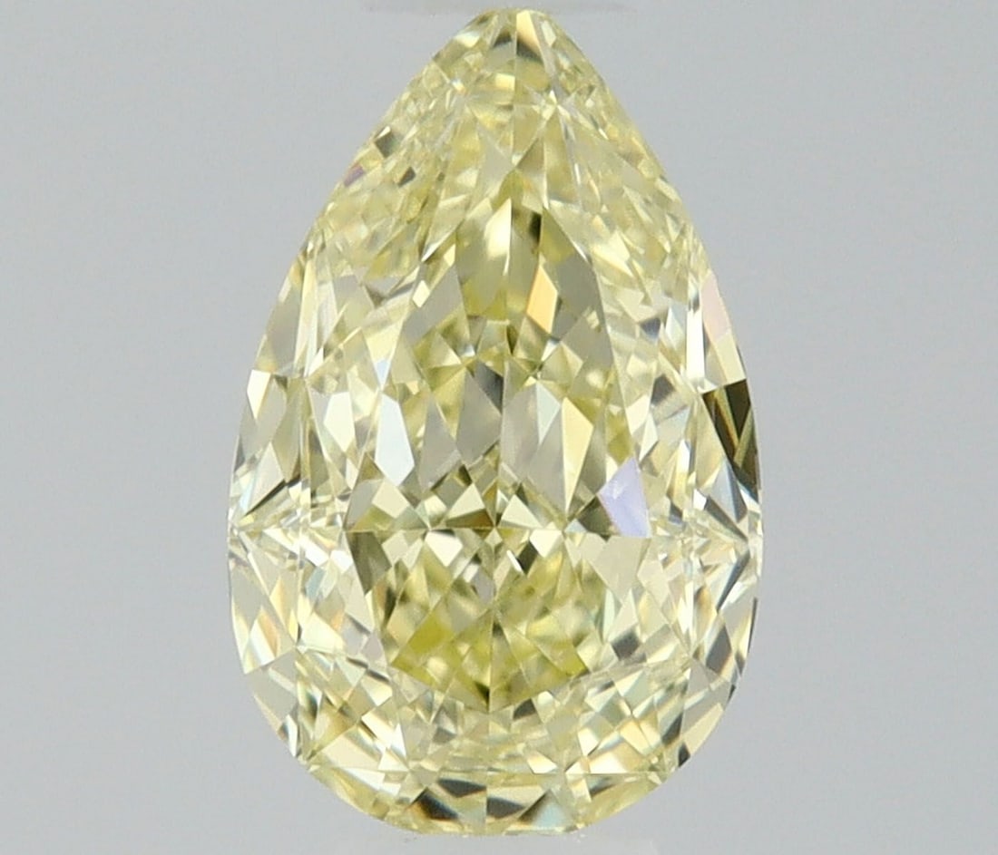 Pear 0.34ct Fancy Light Yellow VVS2 - Loose Natural Diamond (1 of 1)