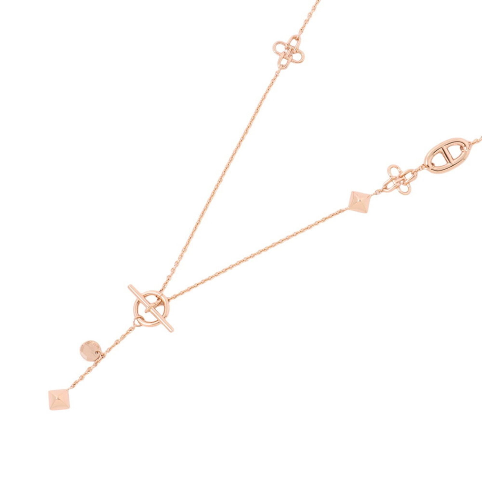 Hermes Ronde Multi Necklace Lg 18Kpg Pink Gold Hermes (1 of 13)