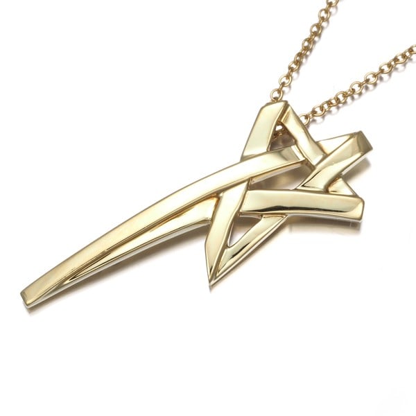 Tiffany Co Yellow Gold Shooting Star Necklace 18K: Tiffany Co Yellow Gold Shooting Star Necklace 18K Tiffany & Co.'s Shooting Star Necklace in 18k yellow gold is a stunning piece, featuring a pendant with a size of 33.0 x 13.2mm. This necklace boasts 