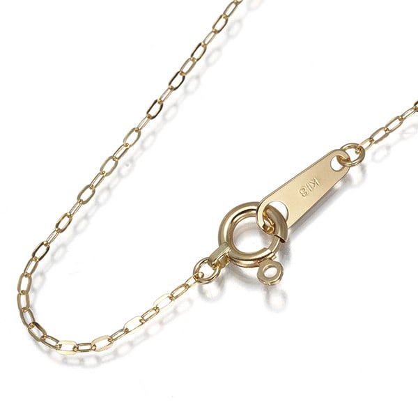 Flat Link Chain Necklace 18K 750 Yellow Gold: Flat Link Chain Necklace 18K 750 Yellow Gold 18K yellow gold chain necklace with a weight of 0.8g, measuring 42cm in length and 1.0mm in width, features a sturdy clasp at 3.0mm wide. This elegant