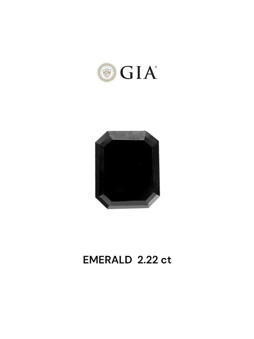 GIA Emerald 2.22ct Fancy Black VVS2 - Loose Natural Diamond: GIA Emerald 2.22ct Fancy Black VVS2 - Loose Natural Diamond GIA Emerald 2.22ct Fancy Black VVS2 - Loose Natural Diamond, certified by the Gemological Institute of America (GIA) with a Fancy Black colo