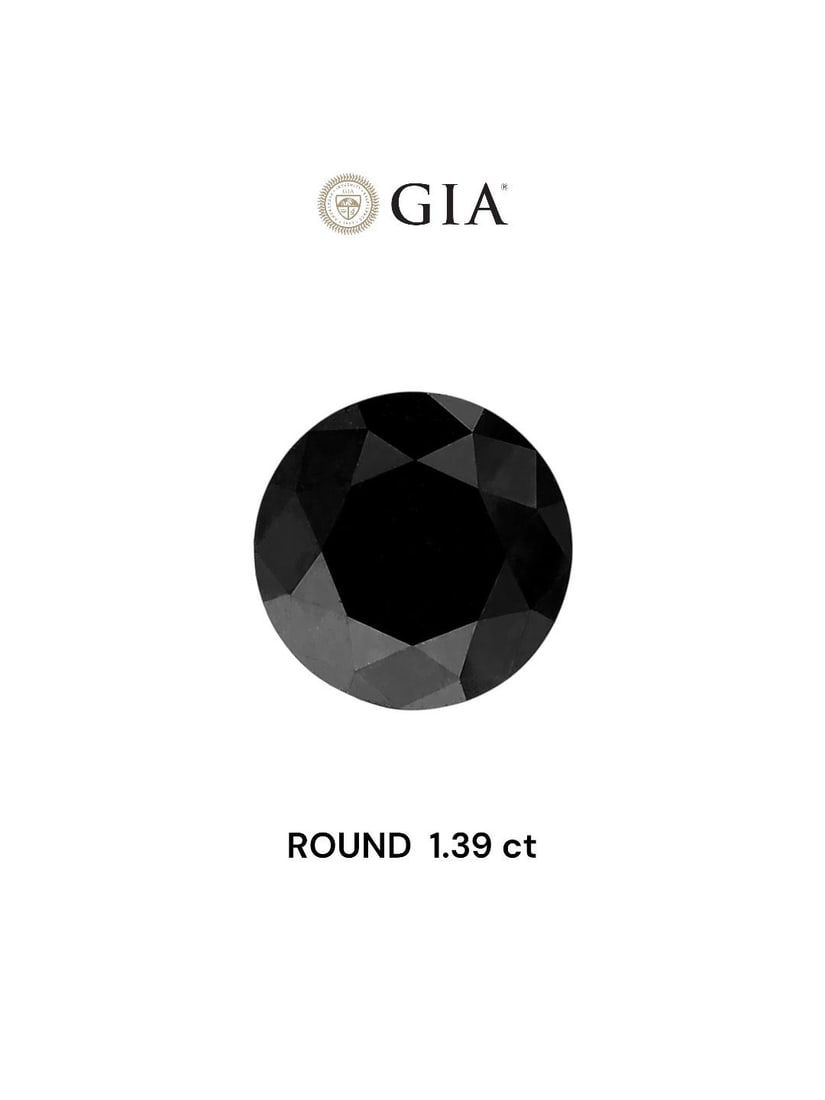GIA Round 1.39ct Fancy Black VVS2 - Loose Natural Diamond: GIA Round 1.39ct Fancy Black VVS2 - Loose Natural Diamond GIA Round 1.39ct Fancy Black VVS2 - Loose Natural Diamond, certified by the Gemological Institute of America (GIA) with a high level of clarit