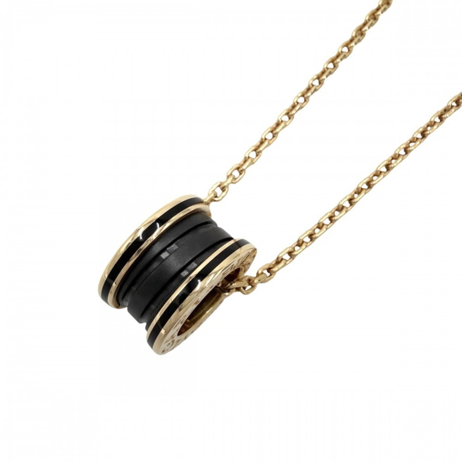 Bvlgari Bulgari B-Zero1 Necklace For Women Pendant Adjustable 18K Pink Gold (Au750) Ceramic Black: Bvlgari Bulgari B-Zero1 Necklace For Women Pendant Adjustable 18K Pink Gold (Au750) Ceramic Black Bvlgari's B-Zero1 Necklace for Women features an adjustable 18K pink gold (Au750) ceramic black