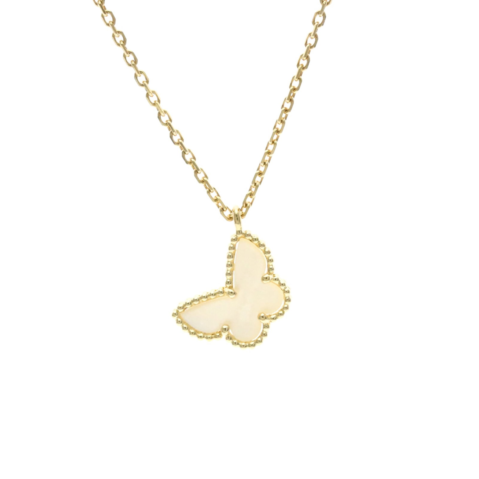 Van Cleef & Arpels Sweet Alhambra Papillon Necklace Yellow Gold (18K) Mother Of Pearl Womenmen (1 of 12)