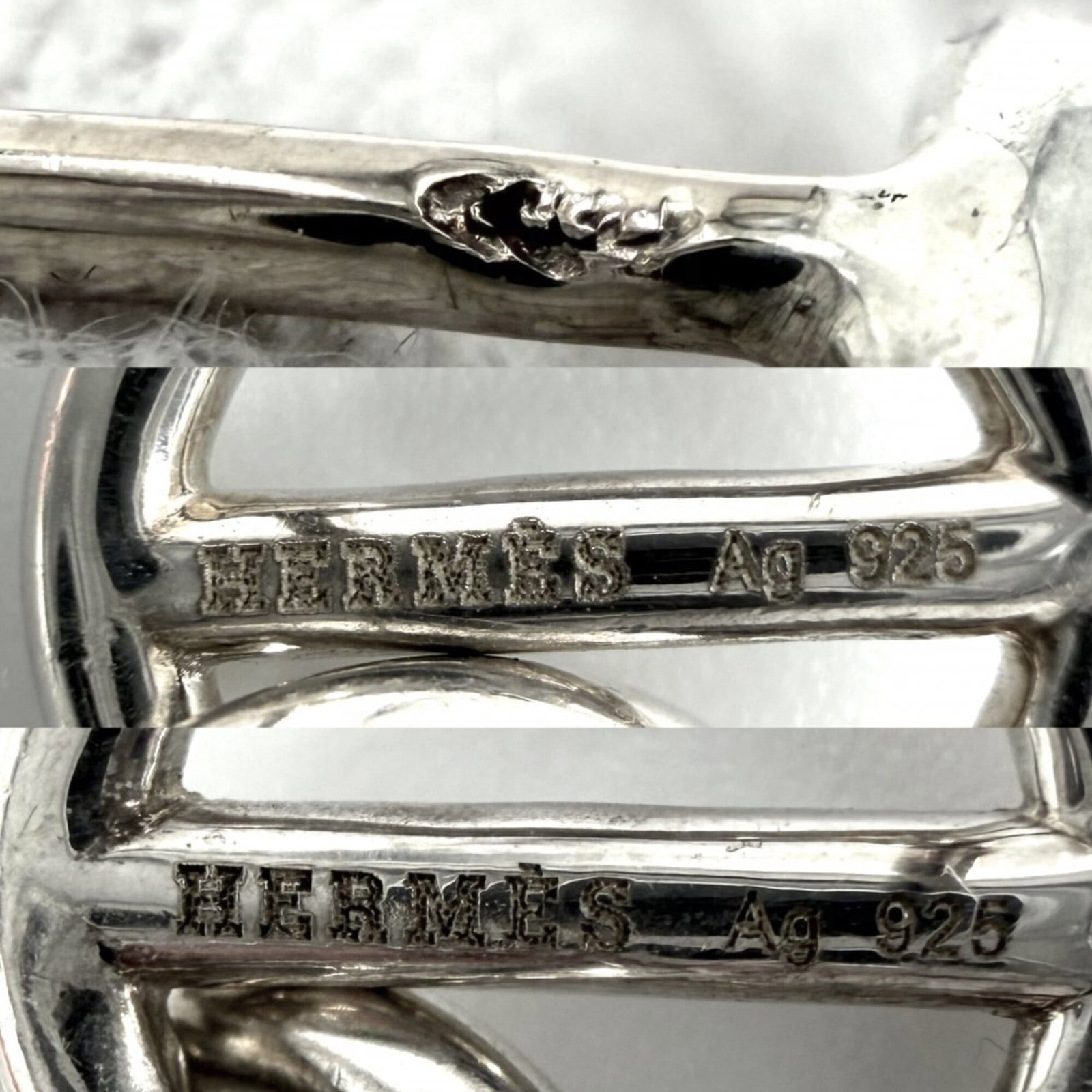 Hermes Stud Silver 925 Earrings - 5