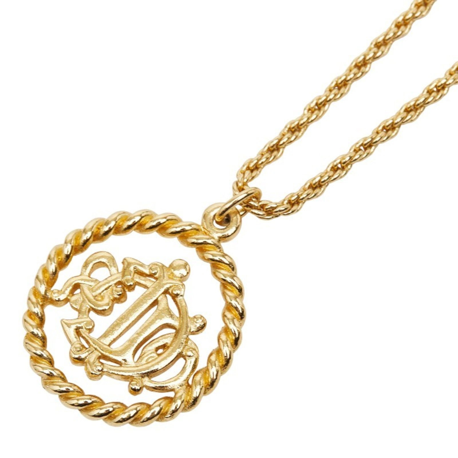 Christian Dior Logo Necklace Gold Plated (1 of 7)