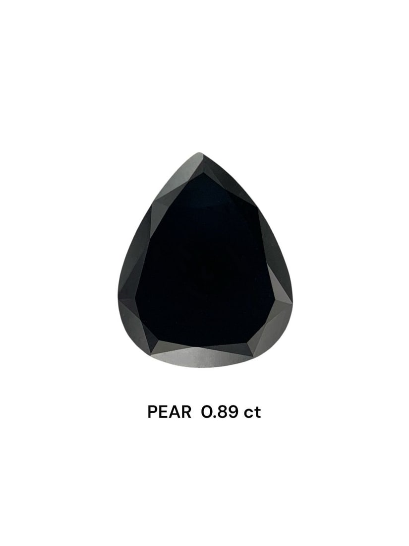 Pear 0.89ct Fancy Black VVS2 - Loose Natural Diamond: Pear 0.89ct Fancy Black VVS2 - Loose Natural Diamond 0.89ct Fancy Black VVS2 - A rare and striking natural diamond, boasting an EX polish and symmetry, with exceptional clarity as indicated by its VVS