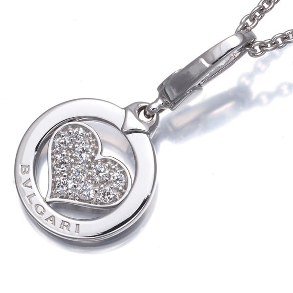Bvlgari Necklace Diamond Tondo Heart 18K 750 White Gold (1 of 4)