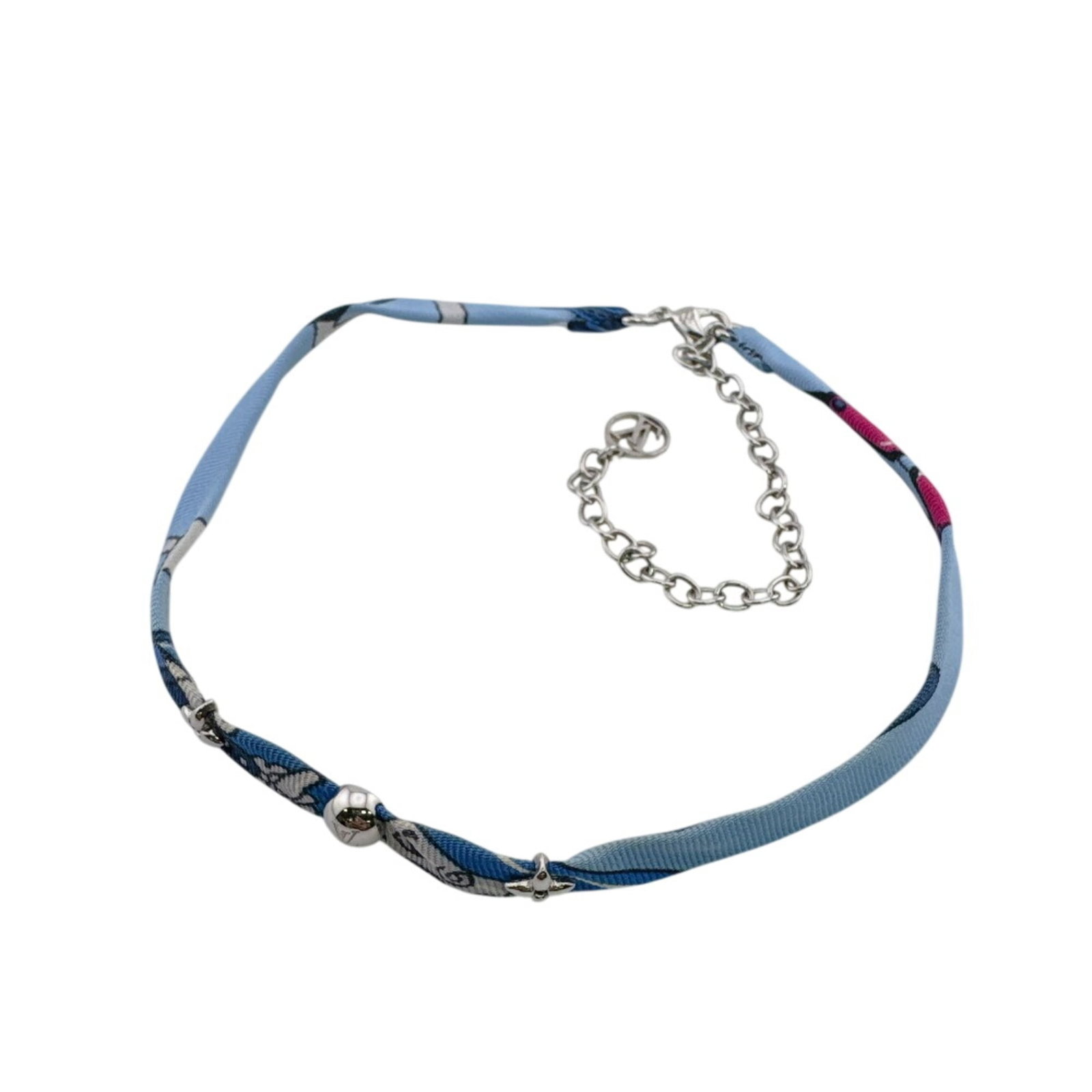 Louis Vuitton Charm Bracelet Metal: Louis Vuitton Charm Bracelet Metal Blue Louis Vuitton Charm Bracelet Metal, 42.5cm in length, features the iconic brand's metal charm design. This stylish bracelet showcases the signature blue color a