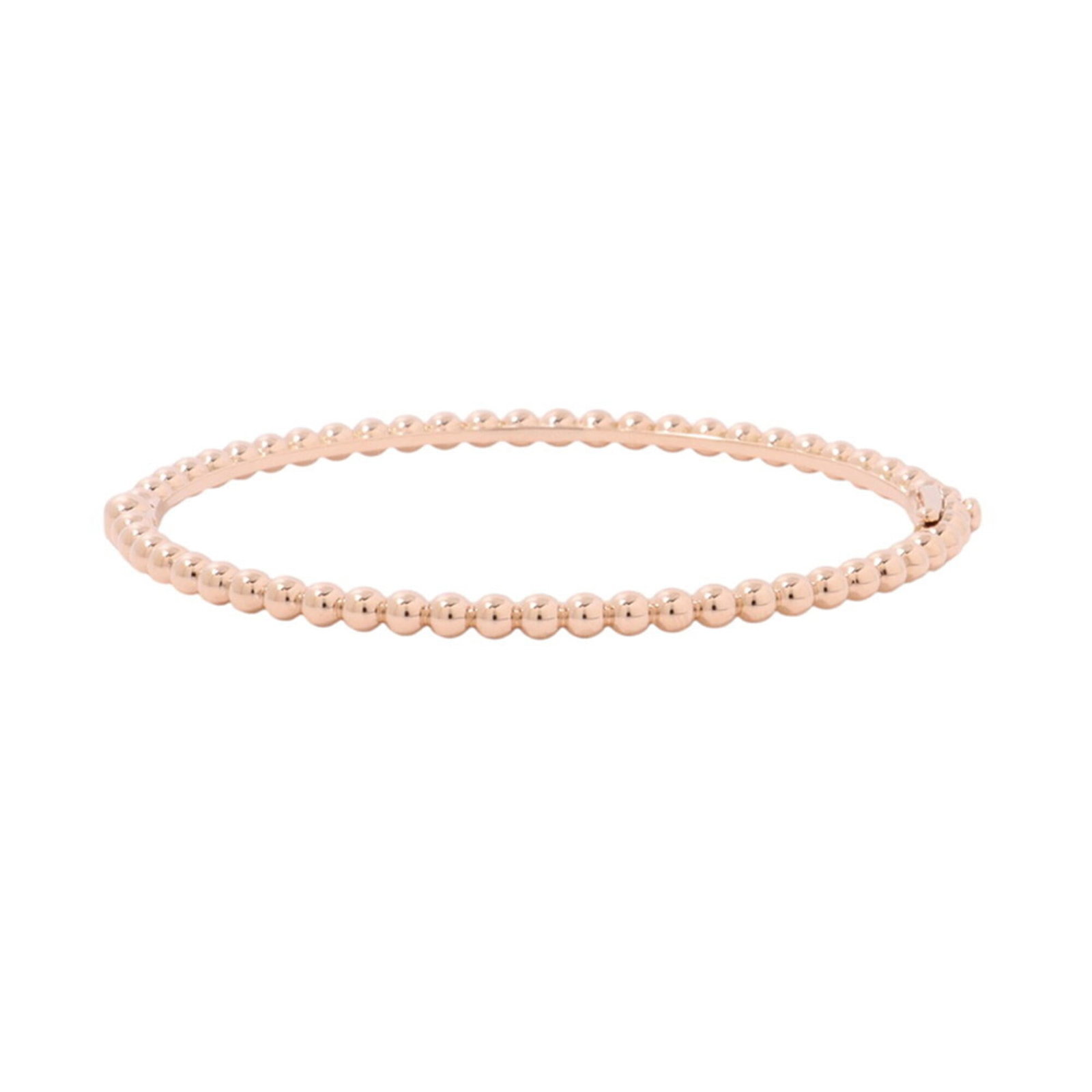 Pink Gold 18K Charm Van Cleef Arpels: Pink Gold 18K Charm Van Cleef Arpels Pink Gold 18K Charm Van Cleef Arpels - A delicate pink gold charm bracelet featuring the iconic Perlee line from renowned French jeweler Van Cleef & Arpels. Measur