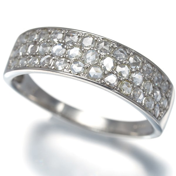 Rose-Cut Diamond 0.50Ct Paved Ring 950 Platinum (1 of 4)