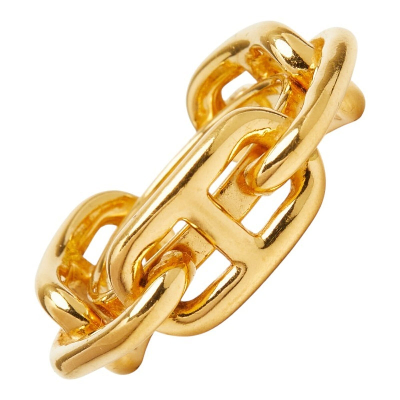 Hermes Chaine D'Ancre Scarf Ring Gold Plated (Gp) Women'S.: Hermes Chaine D'Ancre Scarf Ring Gold Plated (Gp) Women'S. Gold plated Hermes Chaine D'Ancre scarf ring with an inner diameter of 19.90mm, showcasing the iconic design of this luxury accessory. This