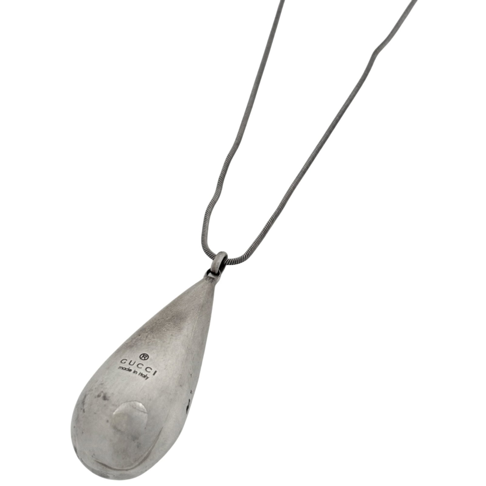 Gucci Teardrop Necklace Sterling Silver 925 Silver Women'S: Gucci Teardrop Necklace Sterling Silver 925 Silver Women'S Sterling silver Gucci teardrop necklace with a 54 cm adjustable neck circumference, featuring an 18mm x 55mm pendant. This elegant piece