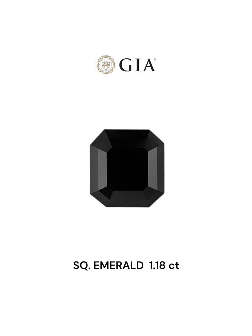 GIA Square Emerald 1.18ct Fancy Black VVS2 - Loose Natural Diamond: GIA Square Emerald 1.18ct Fancy Black VVS2 - Loose Natural Diamond 1.18ct Fancy Black VVS2 Emerald, certified by the Gemological Institute of America (GIA), boasts exceptional clarity and polish. Its