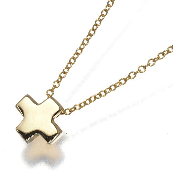Yellow gold Roman cross necklace from Tiffany & Co.: Yellow gold Roman cross necklace from Tiffany & Co. Yellow gold Roman cross necklace from Tiffany & Co. features an 18k yellow gold pendant with a size of 7.6 x 7.8mm, suspended from a 41cm long chain