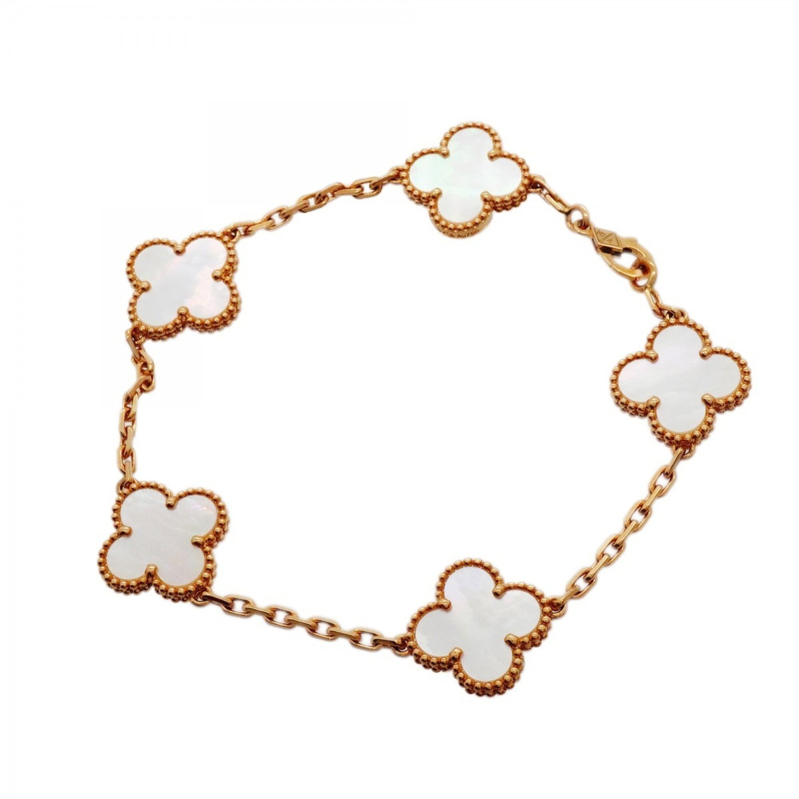 Van Cleef & Arpels Charm Bracelet Mother Of Pearl Yellow Gold (18K) (1 of 7)