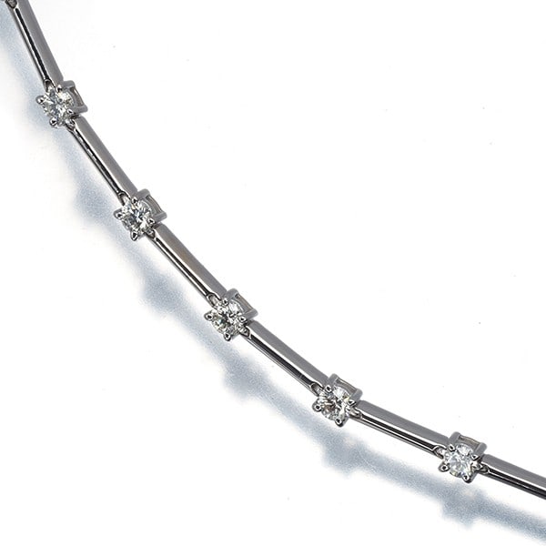 Tasaki Bracelet Diamond 1.00Ct Station 18K 750 White Gold (1 of 5)