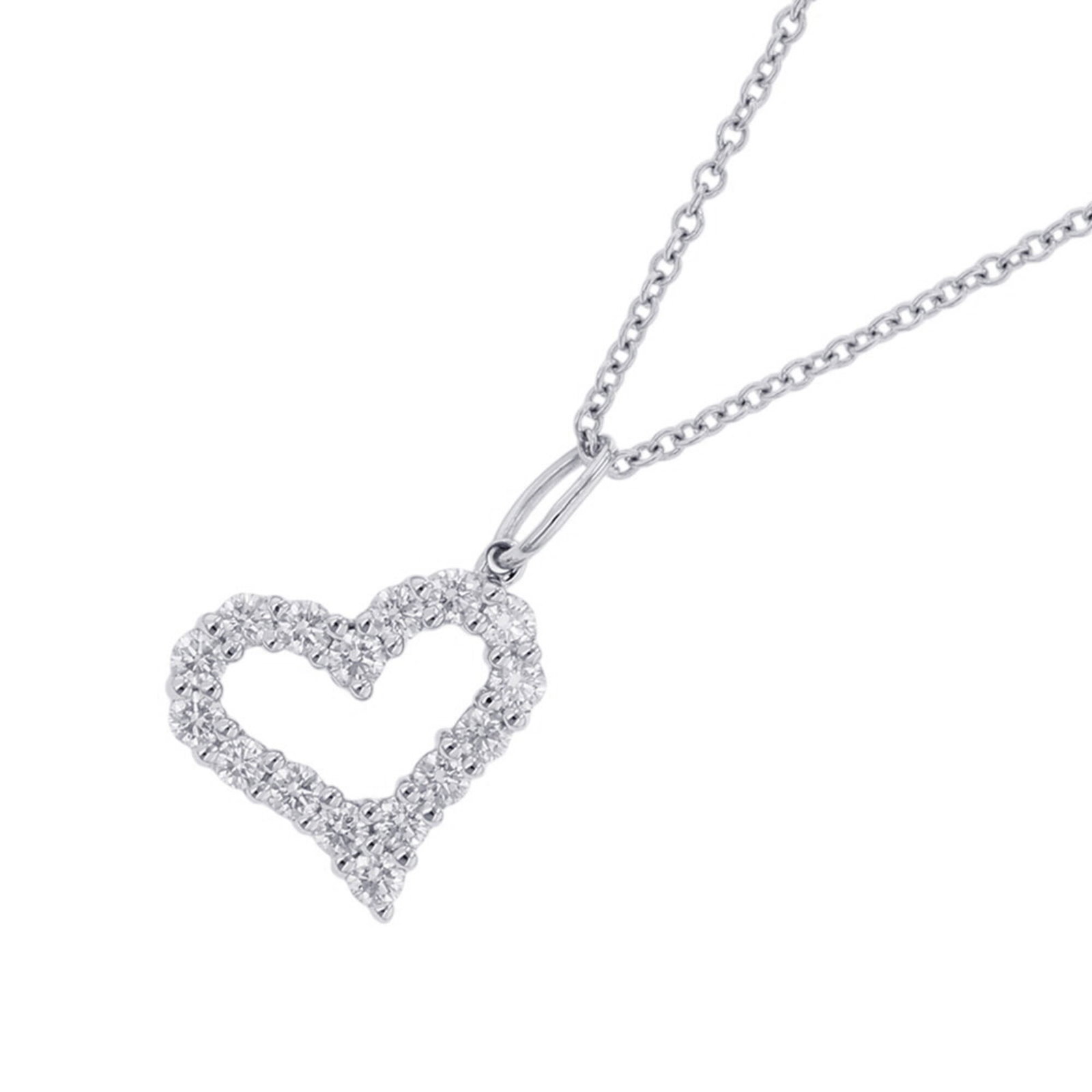 Sentimental Heart Pendant Diamond Necklace by Tiffany Platinum: Sentimental Heart Pendant Diamond Necklace by Tiffany Platinum Tiffany Platinum diamond necklace with a sentimental heart pendant, featuring a 10.8mm x 11.7mm diamond set in platinum, available in a 4