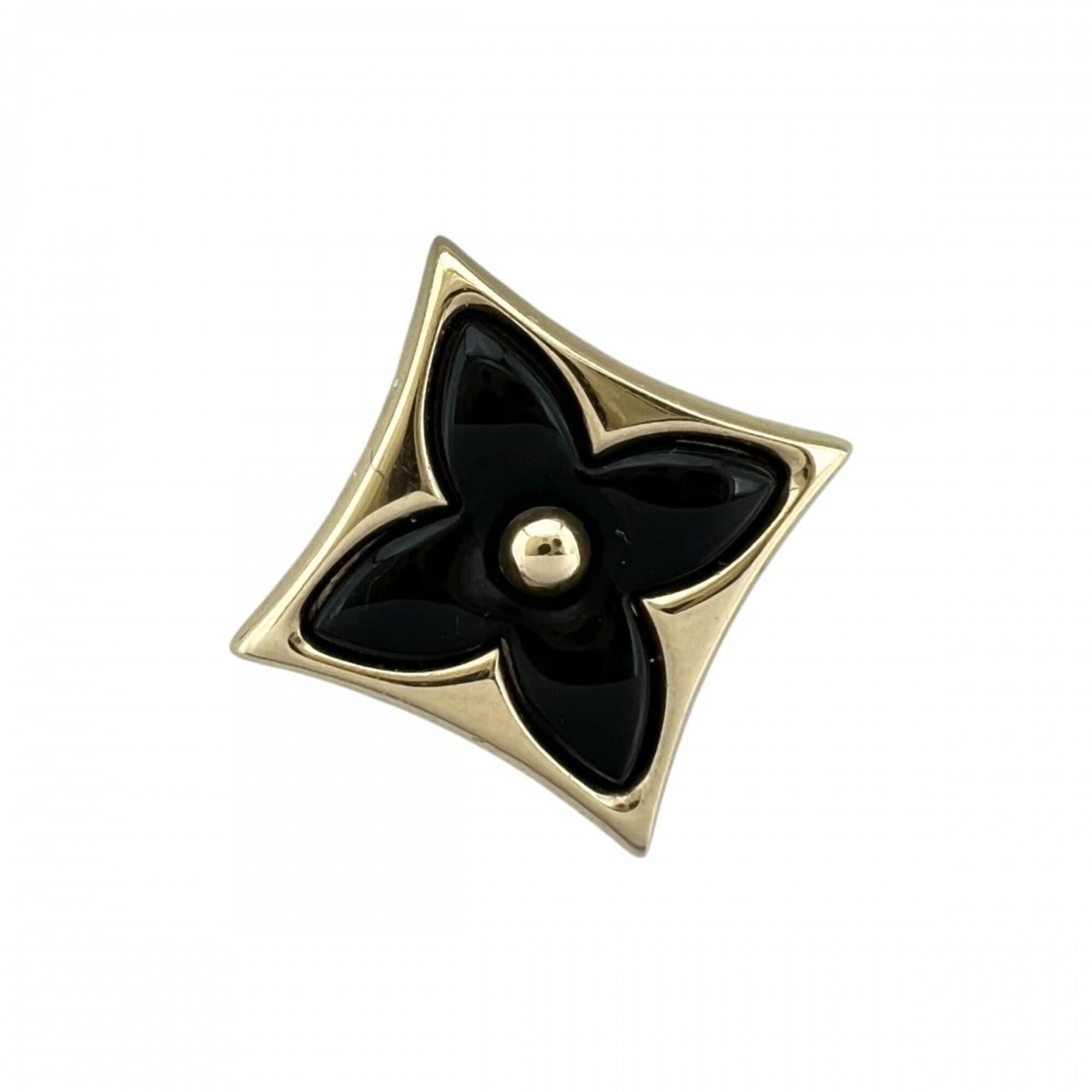 Louis Vuitton Stud Earrings Yellow Gold (18K): Louis Vuitton Stud Earrings Yellow Gold (18K) Yellow gold (18K) stud earrings from Louis Vuitton feature black onyx stones, adding a touch of sophistication to any outfit. The sleek design and luxurio