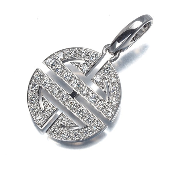 Diamond Pendant Cartier White Gold Longevite Charm 18K (1 of 5)