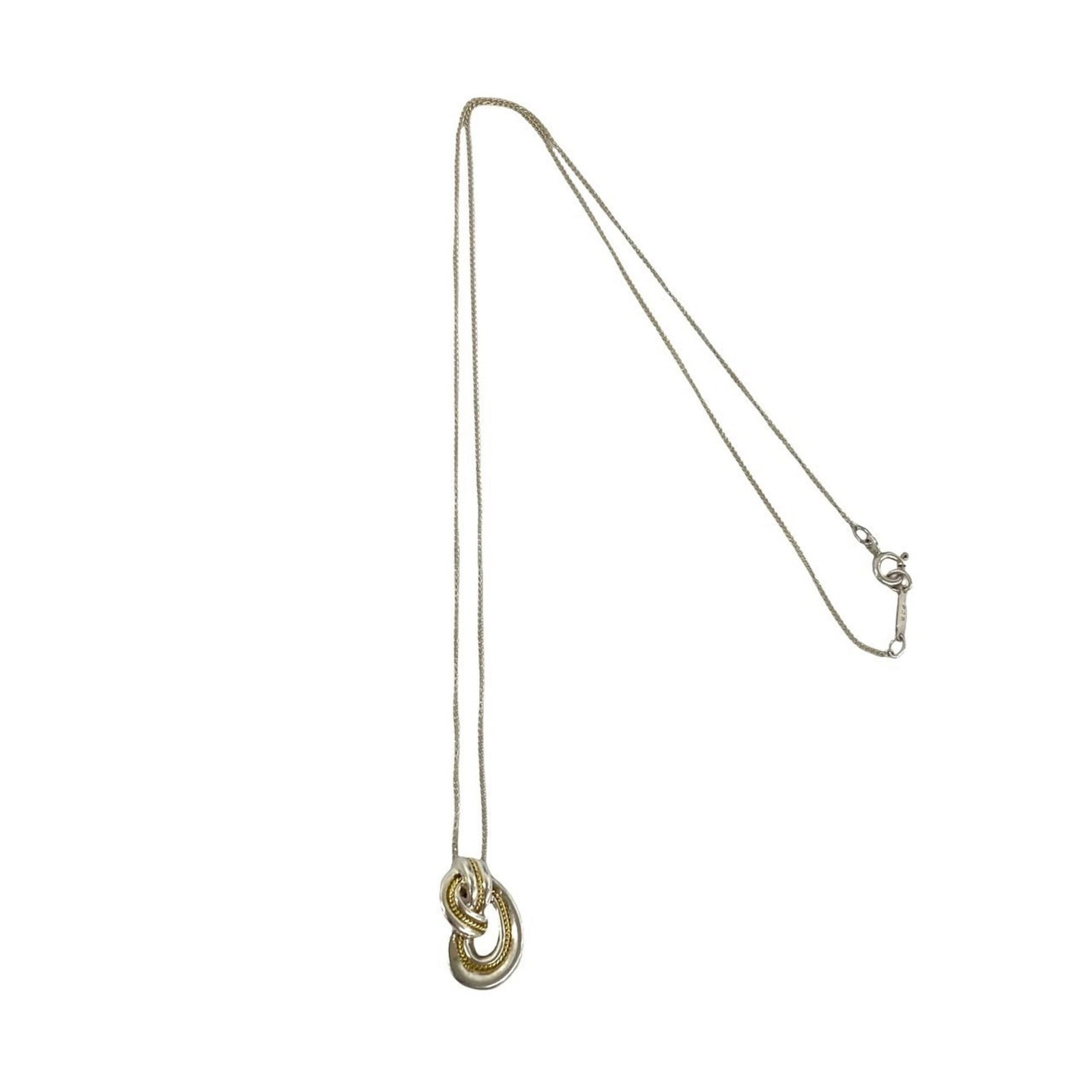 Tiffany&Co. Tiffany Vintage Twist Knot Necklace Sterling Silver 925 18K Gold Pendant And Gold 91194 (1 of 5)