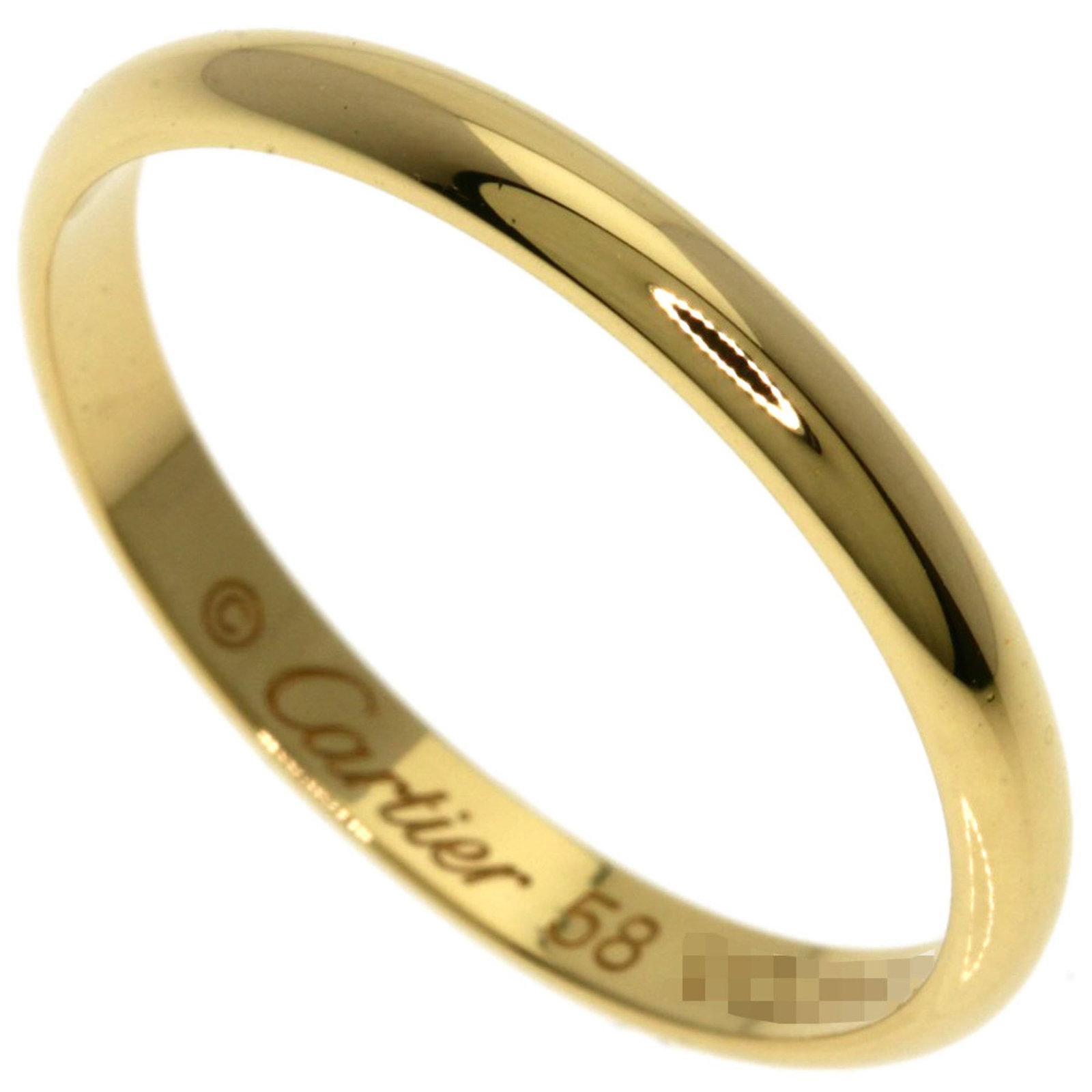 Yellow Gold Cartier 18K Ring: Yellow Gold Cartier 18K Ring Yellow Gold Cartier 18K Ring - A classic women's band ring in 18K yellow gold, featuring the iconic Cartier brand. This US size 9 ring showcases the luxury and sophisticat