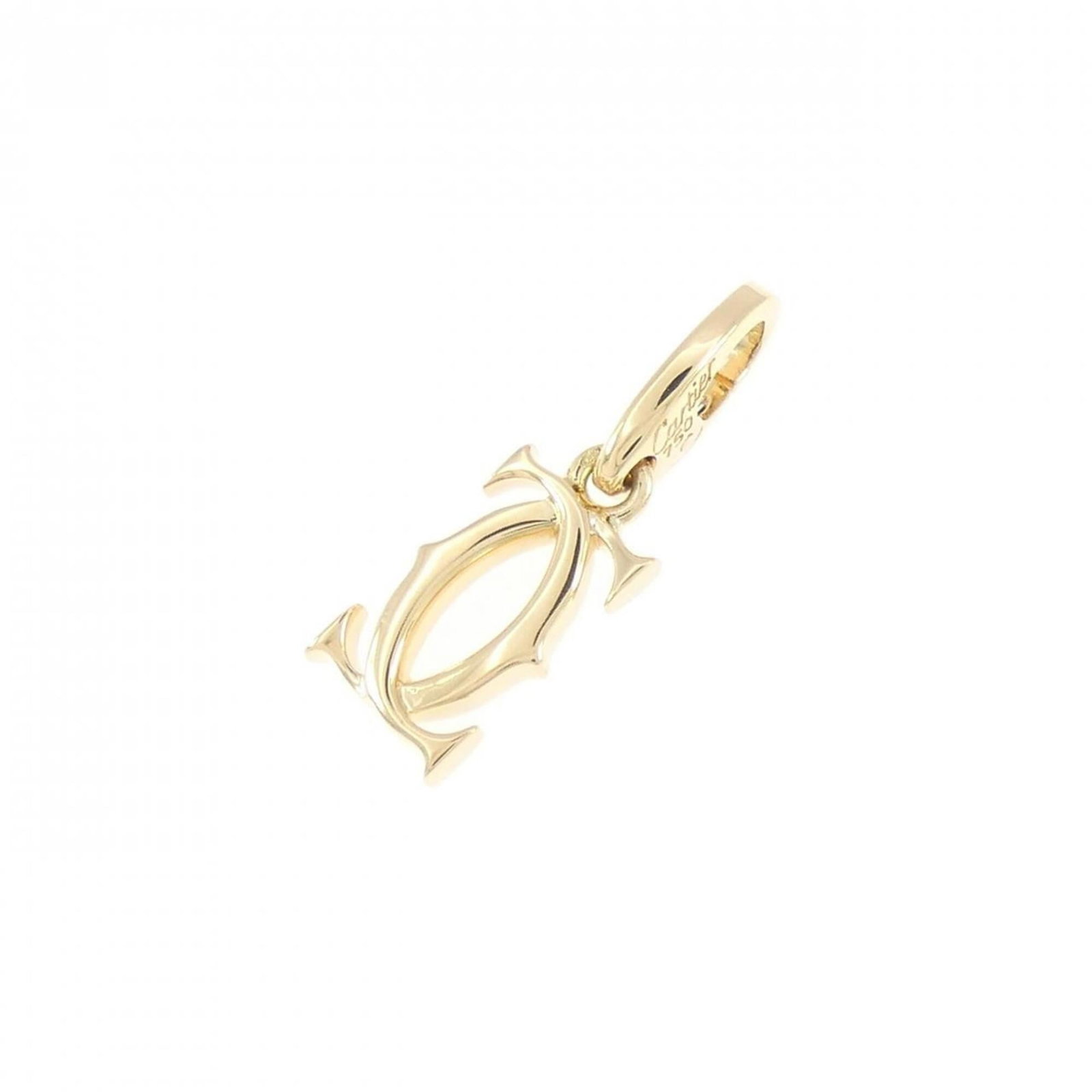 Yellow Gold Cartier Necklace Charm: Yellow Gold Cartier Necklace Charm Yellow gold Cartier Necklace Charm, crafted from 18K yellow gold, boasts a sleek design with precise dimensions at 24.40mm x 7.30mm / 0.96'' x 0.29''. This elegant c