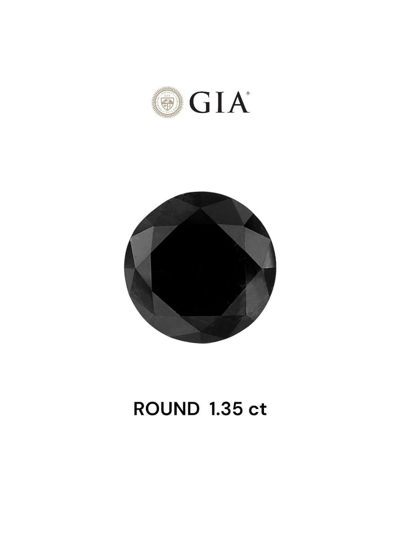 GIA Round 1.35ct Fancy Black VVS2 - Loose Natural Diamond: GIA Round 1.35ct Fancy Black VVS2 - Loose Natural Diamond GIA-certified, this 1.35ct Fancy Black VVS2 diamond boasts exceptional clarity and color, with EX polish and symmetry. Its natural origin and