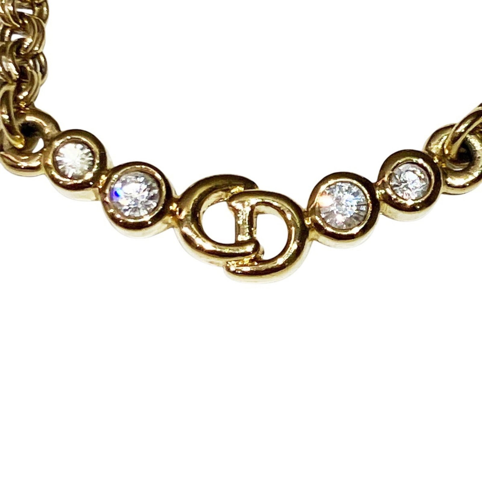 Christian Dior Necklace Accessory. Total Weight 11.4G 43.5Cm Gp Rhinestone. (1 of 9)