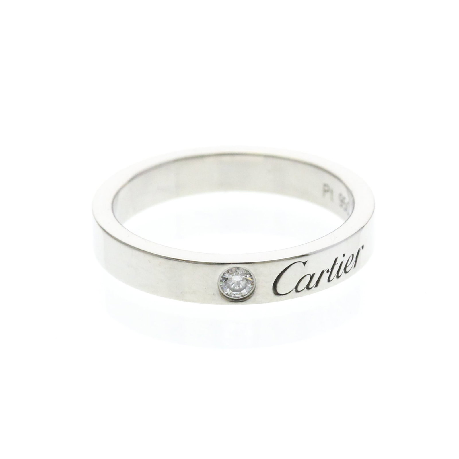 Platinum Cartier Ring Band: Platinum Cartier Ring Band The Platinum Cartier Ring Band boasts a sleek, silver finish and a striking 3mm wide band, making it a sophisticated accessory for both men and women. This platinum ring fea