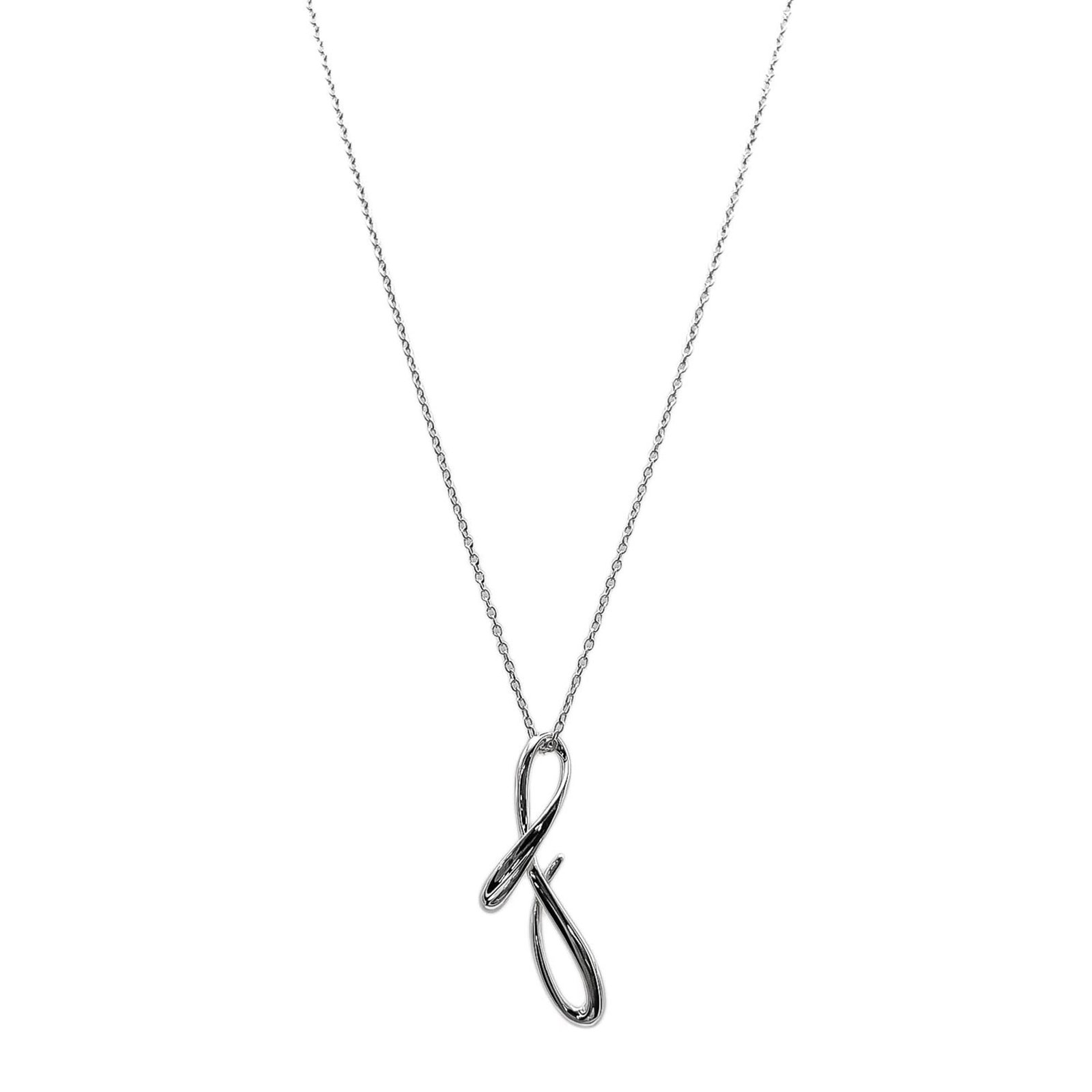 Tiffany&Co. Tiffany Letter F Initial Necklace Pendant By Elsa Peretti Sv925 Men'S & Women'S (1 of 8)