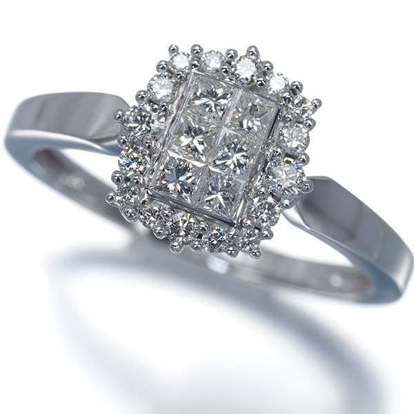 Gstv Ring Diamond 0.50Ct Princess-Cut Us7.75 18K 750 White Gold (1 of 5)