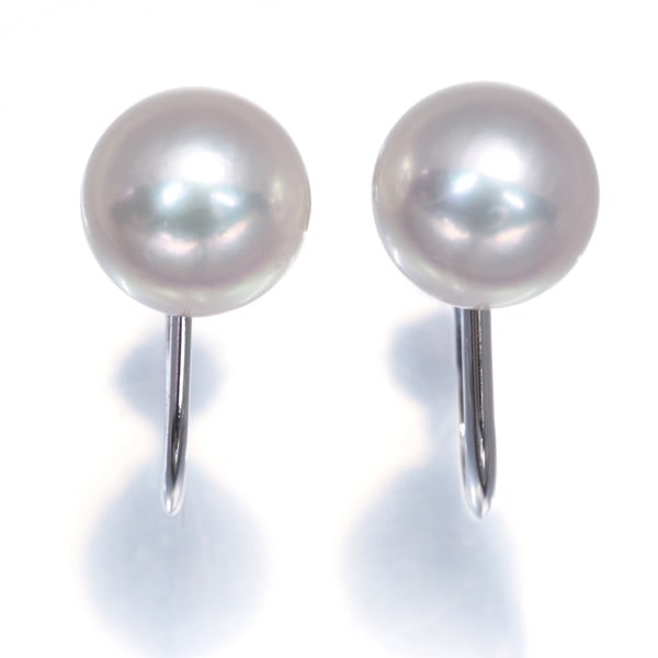 Mikimoto Earrings Akoya Pearl 7.8Mm Solitaire 14K 585 White Gold: Mikimoto Earrings Akoya Pearl 7.8Mm Solitaire 14K 585 White Gold 14K white gold earrings featuring a stunning Akoya pearl, approximately 7.8mm in diameter, delicately set in a clip-on design for secur