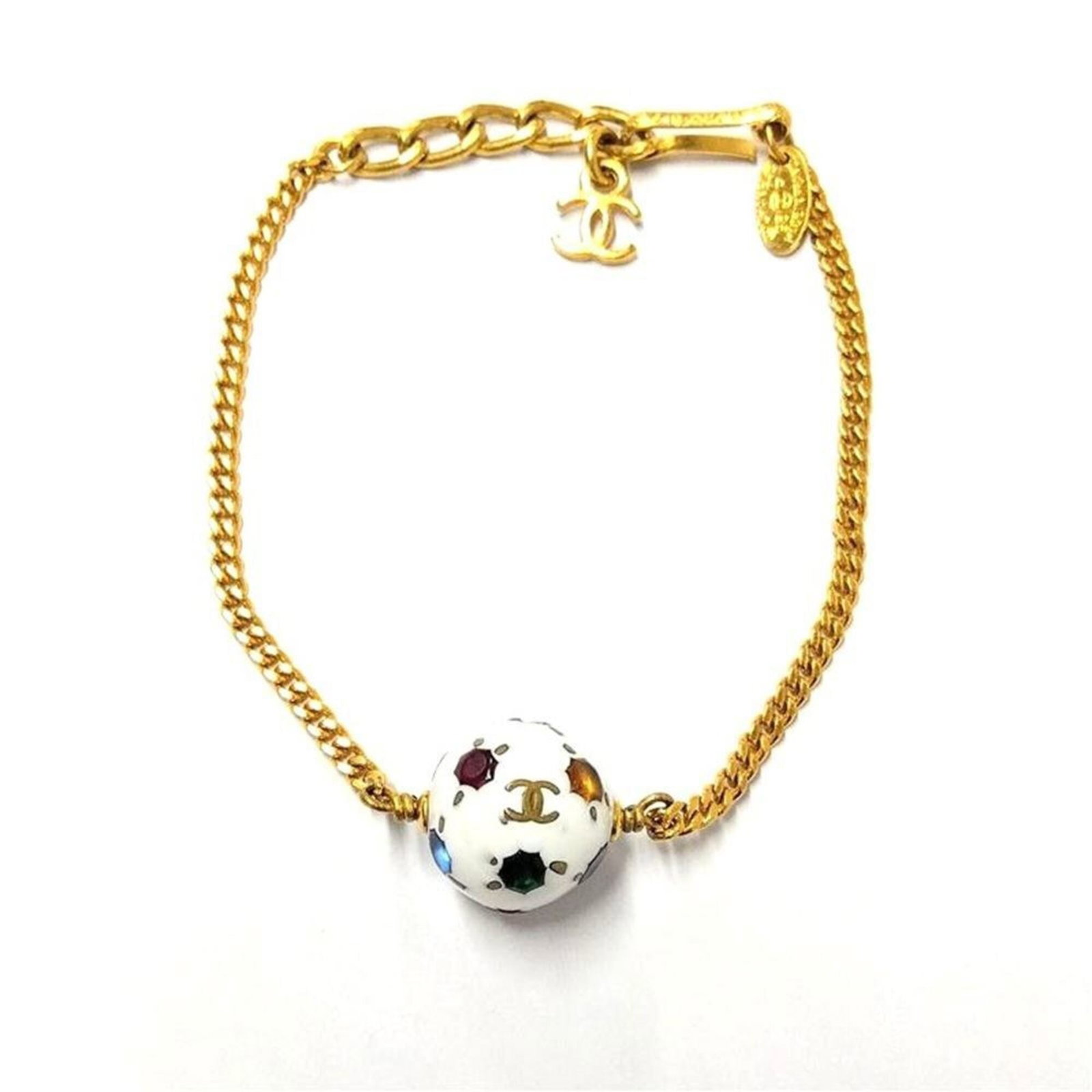 Chanel Charm Bracelet Metal: Chanel Charm Bracelet Metal The Chanel Charm Bracelet Metal boasts its sleek, 18cm gold length and weight of 7.7g, making it a stylish accessory for women. This metal charm bracelet from the iconic Fr