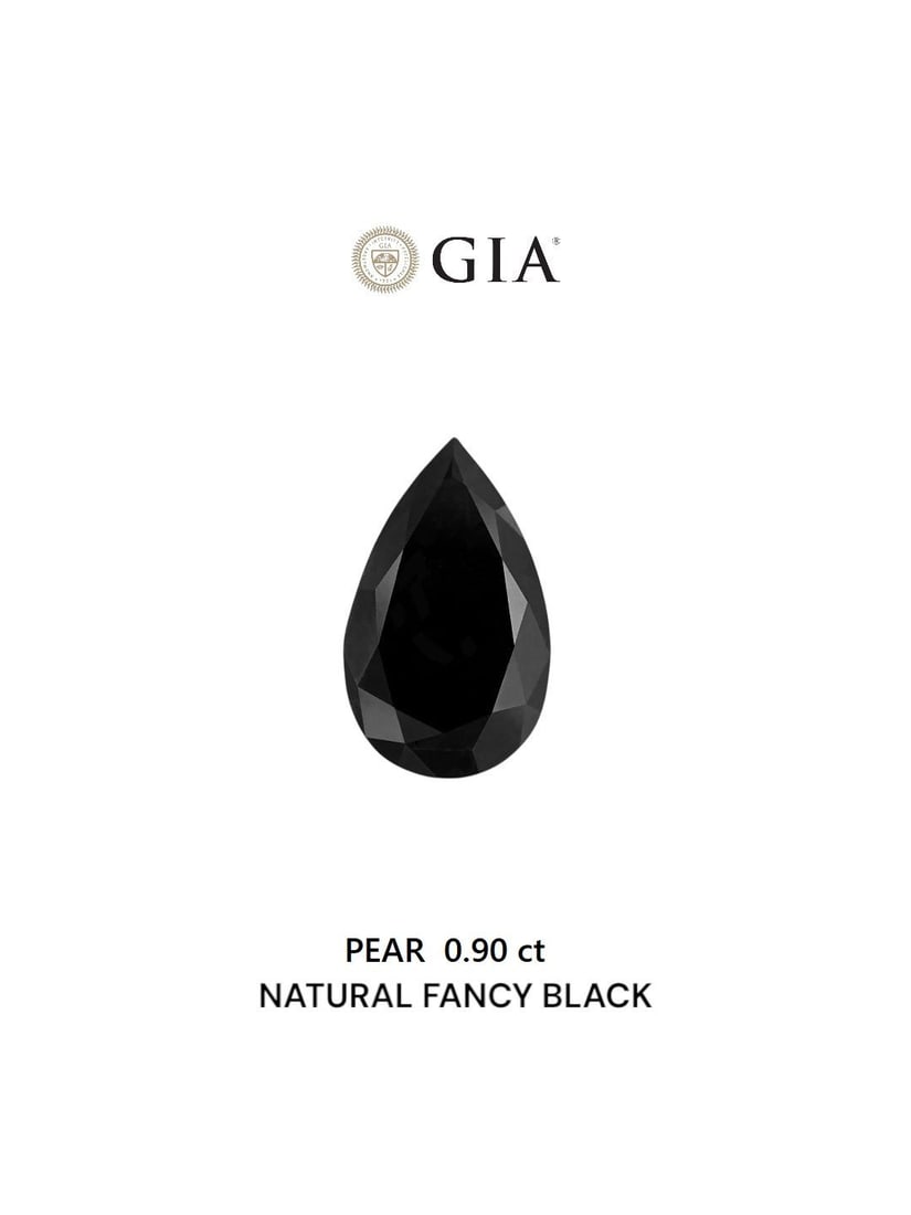GIA Pear 0.9ct Fancy Black VVS2 - Loose Natural Diamond: GIA Pear 0.9ct Fancy Black VVS2 - Loose Natural Diamond GIA-certified Fancy Black diamond with exceptional clarity and polish. This loose natural diamond boasts a vibrant black color, EX symmetry, and