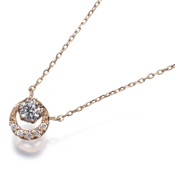 Diamond Rose Gold 18K 750 Vendome Necklace Claire Moon: Diamond Rose Gold 18K 750 Vendome Necklace Claire Moon 18k Rose Gold Diamond Moon Pendant Necklace from Vendome, featuring a natural diamond pendant in a rose gold setting. The necklace boasts a
