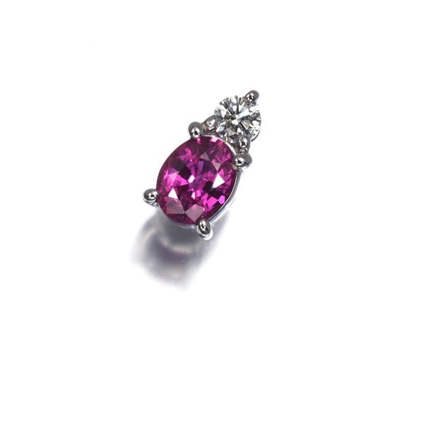 Ruby 0.40Ct Diamond 0.05Ct Pendant 1000 Platinum (1 of 3)
