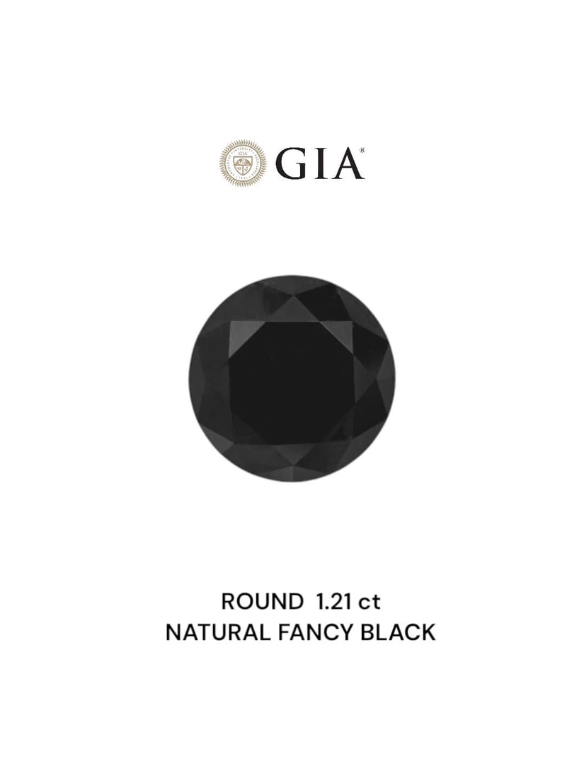 GIA Round 1.21ct Fancy Black VVS2 - Loose Natural Diamond: GIA Round 1.21ct Fancy Black VVS2 - Loose Natural Diamond The GIA Round 1.21ct Fancy Black VVS2 diamond boasts exceptional clarity and color, with its EX polish and symmetry showcasing its natural bea