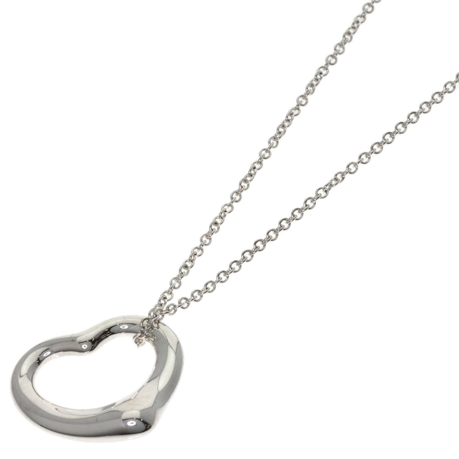Tiffany & Co. Open Heart Necklace Silver Women'S. (1 of 4)