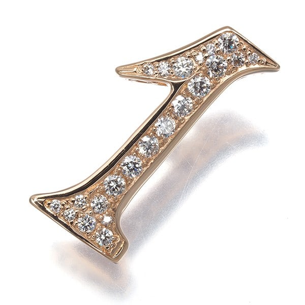 Gem Castle Yukizaki Pendant Diamond 0.51Ct Nombre Number No.1 18K Pg: Gem Castle Yukizaki Pendant Diamond 0.51Ct Nombre Number No.1 18K Pg Rose gold pendant featuring a natural diamond, weighing 0.51 carats, set in an 18k rose gold design with a bail inner diameter of 3
