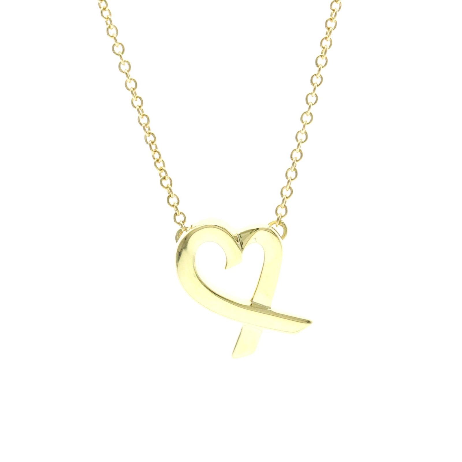 Tiffany Loving Heart Necklace Yellow Gold (18K) No Stone Menwomen Fashion Necklace (Gold) (1 of 12)
