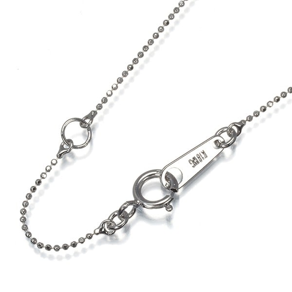 Cut Ball Bead Chain Necklace 39Cm 18K 750 White Gold: Cut Ball Bead Chain Necklace 39Cm 18K 750 White Gold 18k White Gold Chain Necklace with Elegant Cut Ball Beads, measuring 39cm in length. The necklace features a sturdy chain made from high-quality wh