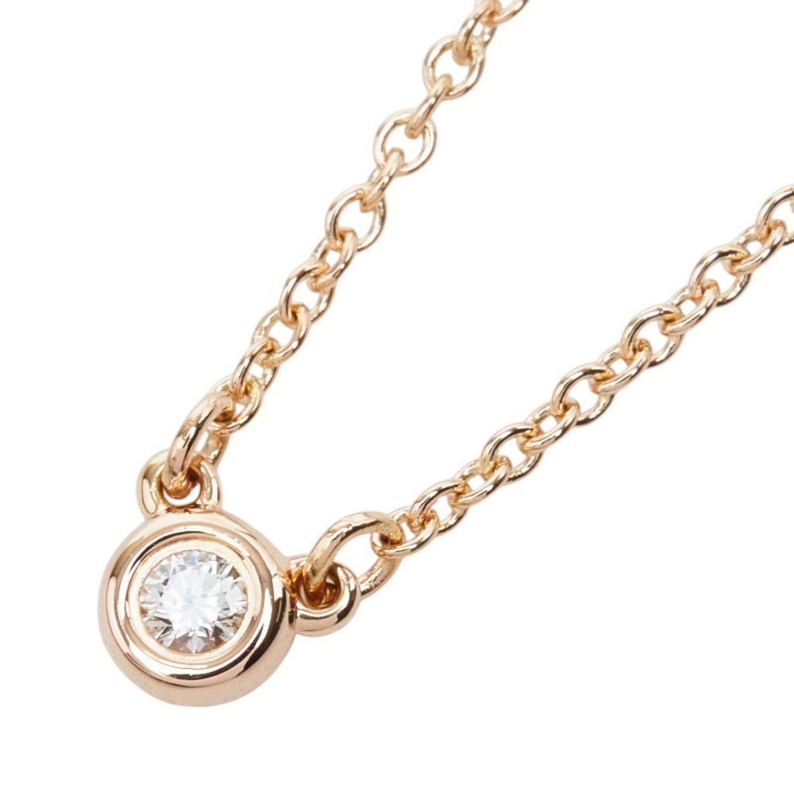 Tiffany & Co. Elsa Peretti By The Yard Single Diamond Pendant Necklace 1P Rose Gold (18Kpg Pink: Tiffany & Co. Elsa Peretti By The Yard Single Diamond Pendant Necklace 1P Rose Gold (18Kpg Pink Single Diamond Pendant Necklace in Rose Gold.Bears the signature of Elsa Peretti, designed by Tiffany &